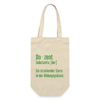 Dozent Dozenten Schule Pädagoge Unterricht - Geschenkbeutel für Flaschen - Natur - Vorne