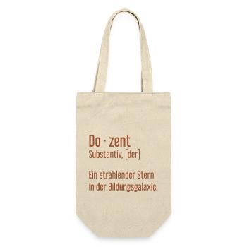 Dozent Dozenten Schule Pädagoge Unterricht - Geschenkbeutel für Flaschen - Natur - Vorne