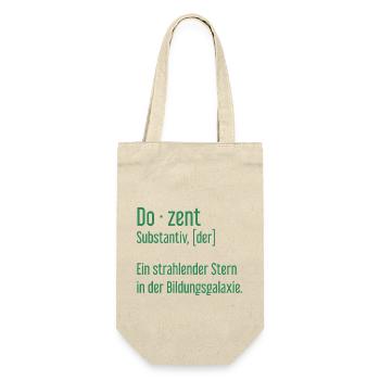 Dozent Dozenten Schule Pädagoge Unterricht - Geschenkbeutel für Flaschen - Natur - Vorne