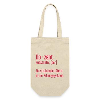 Dozent Dozenten Schule Pädagoge Unterricht - Geschenkbeutel für Flaschen - Natur - Vorne