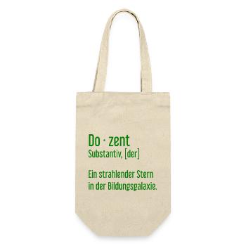 Dozent Dozenten Schule Pädagoge Unterricht - Geschenkbeutel für Flaschen - Natur - Vorne