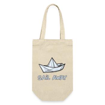 Papierschiff Papierboot Papierschiffchen - Geschenkbeutel für Flaschen - Natur - Vorne