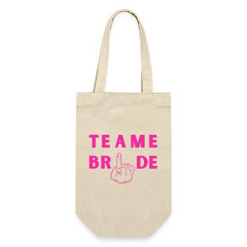 Teambraut - Ringfinger der Braut - Geschenkbeutel für Flaschen - Natur - Vorne