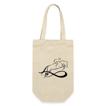 unendlich liebe Pferd Springreiten - Geschenkbeutel für Flaschen - Natur - Vorne