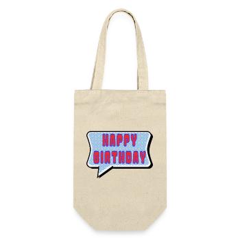 JAHRESTAG. ALLES GUTE ZUM GEBURTSTAG. ALLES GUTE ZUM GEBURTSTAG. - Geschenkbeutel für Flaschen - Natur - Vorne