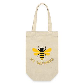 Bee sustainable - Geschenkbeutel für Flaschen - Natur - Vorne