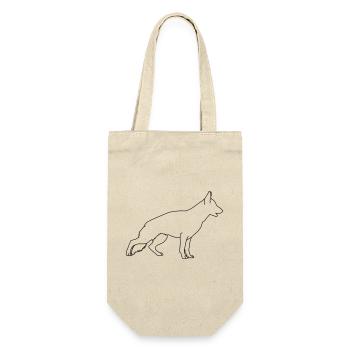 deutscher schäferhund lineart 1 - Geschenkbeutel für Flaschen - Natur - Vorne