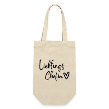 Lieblingschefin Geschenk Team - Geschenkbeutel für Flaschen - Natur - Vorne
