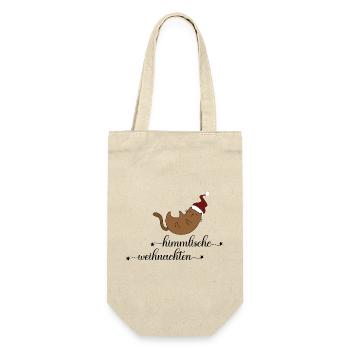 Geschenke zu Weihnachten für Katzenfreunde - Geschenkbeutel für Flaschen - Natur - Vorne
