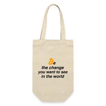 Be the change - Geschenkbeutel für Flaschen - Natur - Vorne