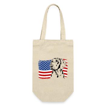 Weimaraner America Flag Dogs Hunting Dogs Wilsigns - Gift Bag for Bottles - nature - Front