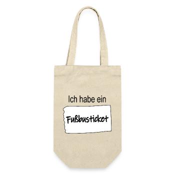 Ich habe ein Fußbusticket - Geschenkbeutel für Flaschen - Natur - Vorne