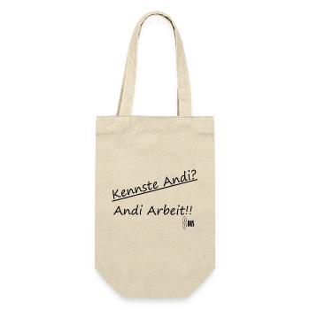 Kennste Andi? Andi Arbeit!! - Geschenkbeutel für Flaschen - Natur - Vorne