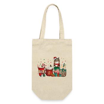 Norweigan Forest Coffee Coffee Cups Santa Cat - Gift Bag for Bottles - nature - Front