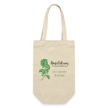 Basilikum Lustiger Spruch Humor - Geschenkbeutel für Flaschen - Natur - Vorne