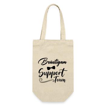 bräutigam support team - Geschenkbeutel für Flaschen - Natur - Vorne