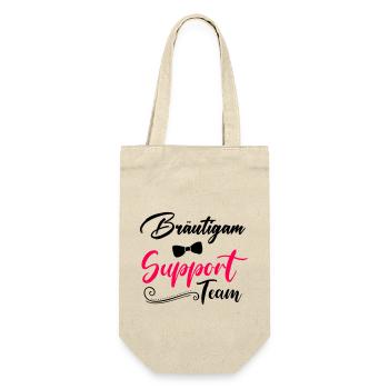 bräutigam support team - Geschenkbeutel für Flaschen - Natur - Vorne