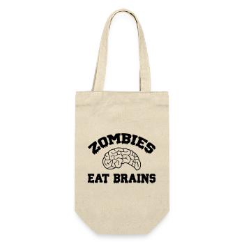 zombies eat brains - Geschenkbeutel für Flaschen - Natur - Vorne