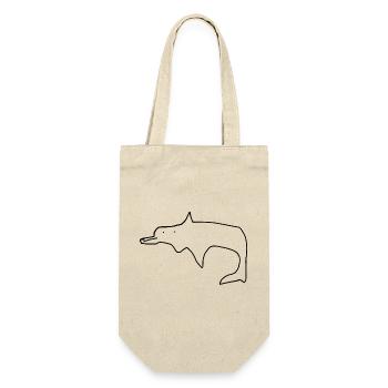 Delfin - Geschenkbeutel für Flaschen - Natur - Vorne