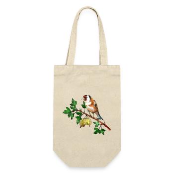 Bunter Vogel - Geschenkbeutel für Flaschen - Natur - Vorne