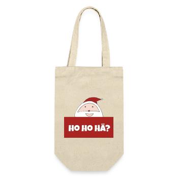 weihnachtsmann hohohä - Geschenkbeutel für Flaschen - Natur - Vorne