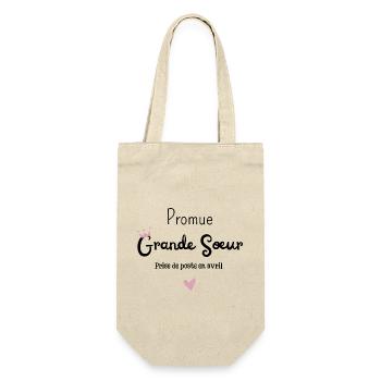 Promue grande soeur en avril - annonce grossesse - Sac à bouteille - nature - Devant