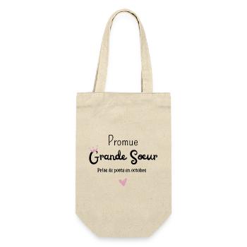 Promue grande soeur en octobre - annonce grossesse - Sac à bouteille - nature - Devant