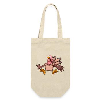 Scared Cartoon Turkey - Gift Bag for Bottles - nature - Front