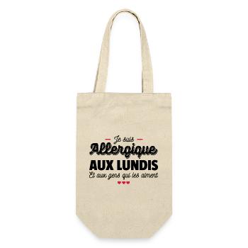 Je suis allergique aux lundis - Sac à bouteille - nature - Devant