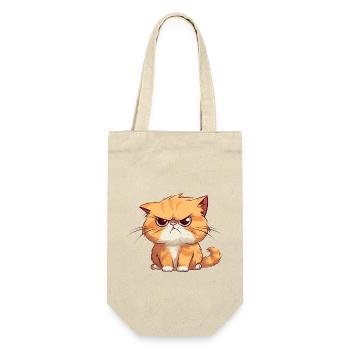 Chat orange grincheux mais mignon - Sac à bouteille - nature - Devant