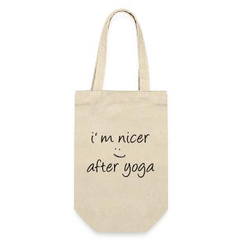 Chemise de yoga / Je suis plus agréable après le yoga - Sac à bouteille - nature - Devant