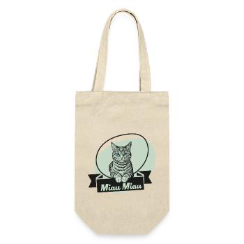 MiauMiau - Geschenkbeutel für Flaschen - Natur - Vorne