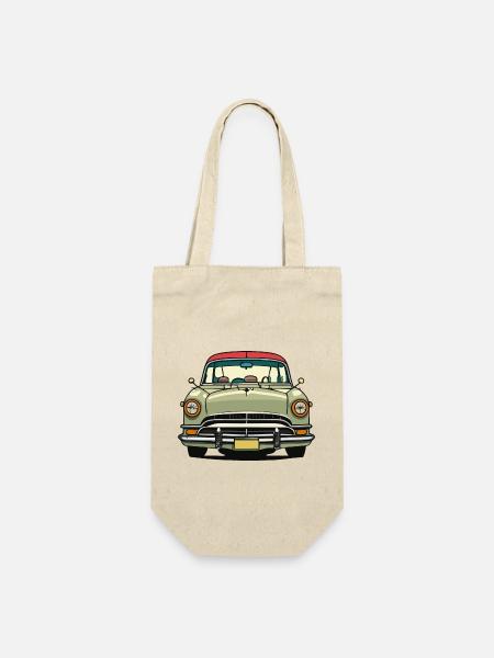Oldtimer - Geschenkbeutel für Flaschen - Natur