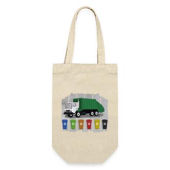 Müllwagen Liebe Müllabfuhr Kind Junge I Geschenk - Geschenkbeutel für Flaschen - Natur - Vorne