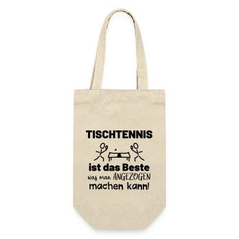Lustiger Tischtennis Sprüche Sport - Geschenkbeutel für Flaschen - Natur - Vorne