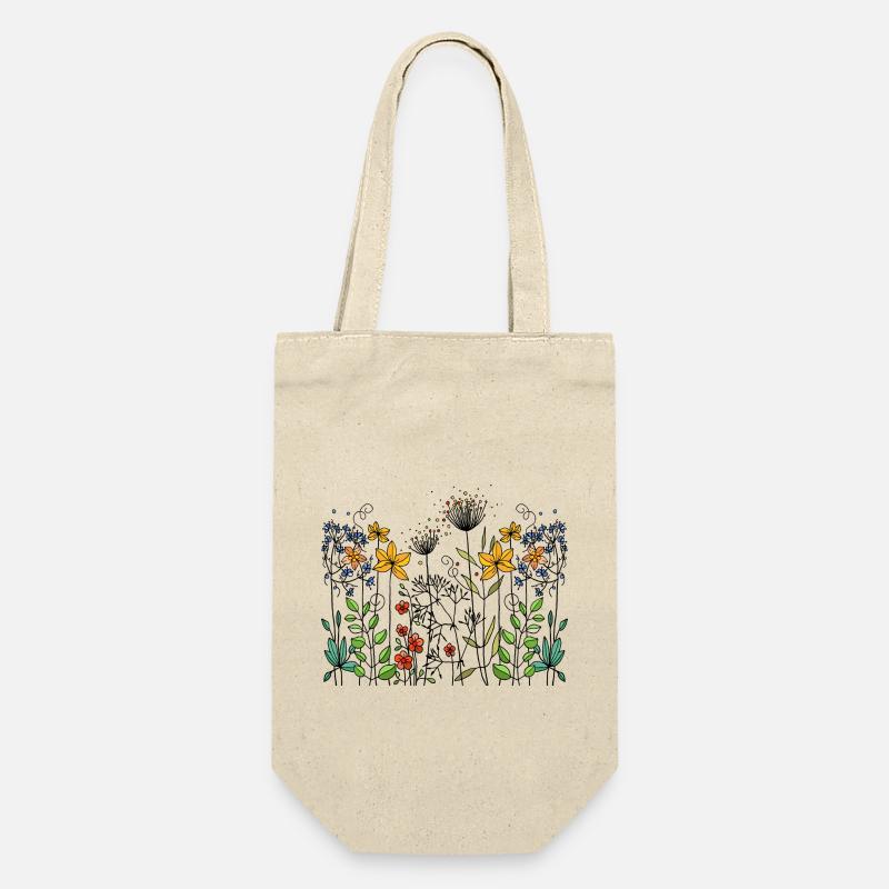 Blumen - Geschenkbeutel für Flaschen - Natur