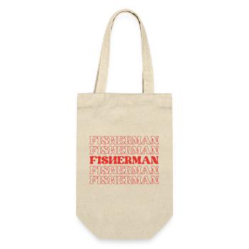 Fischer Fischer Fischer Fisch - Geschenkbeutel für Flaschen - Natur - Vorne