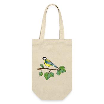 Bunter Vogel - Geschenkbeutel für Flaschen - Natur - Vorne