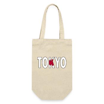 Tokio in Nationalfarben - Geschenkbeutel für Flaschen - Natur - Vorne