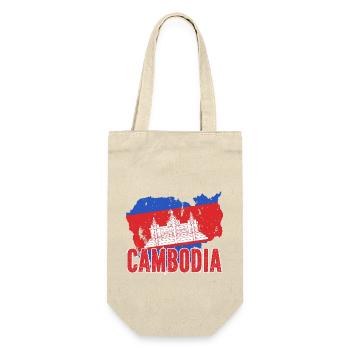 Temple du Cambodge Khmer Vintage drapeau je cadeau - Sac à bouteille - nature - Devant