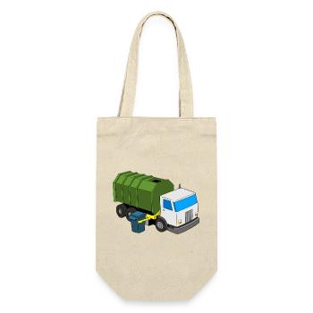 Müllwagen Liebe Müllabfuhr Kind Junge I Geschenk - Geschenkbeutel für Flaschen - Natur - Vorne