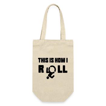So rolle ich meinen Rollstuhl * - Geschenkbeutel für Flaschen - Natur - Vorne