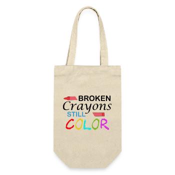 Broken Crayons still Color. Motivation Quote - Gift Bag for Bottles - nature - Front