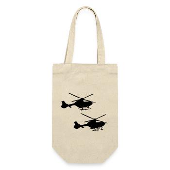 hubschrauber 2 - Geschenkbeutel für Flaschen - Natur - Vorne