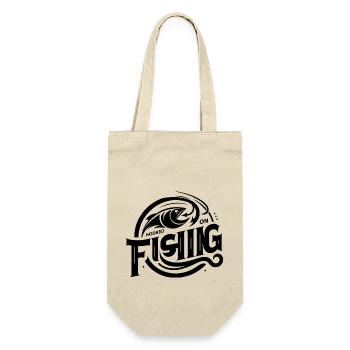 « Élégant Hooked On Fishing Tee - parfait pour l’angle - Sac à bouteille - nature - Devant