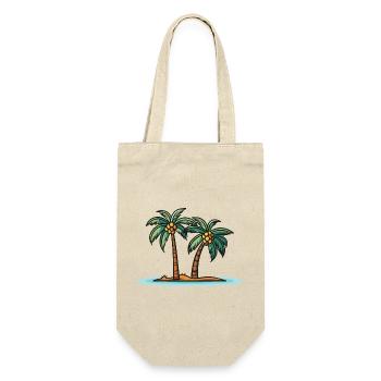 Palmen Insel Sommer - Geschenkbeutel für Flaschen - Natur - Vorne