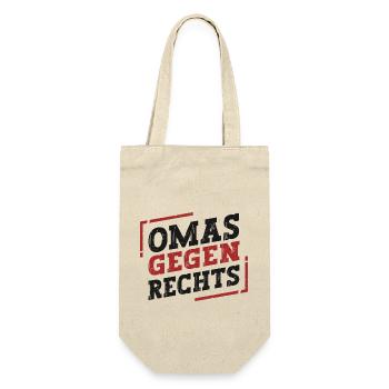 Omas Gegen Rechts - Geschenkbeutel für Flaschen - Natur - Vorne
