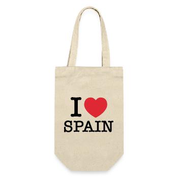 Ich liebe Spanien | Spanien | I Herz Spanien - Geschenkbeutel für Flaschen - Natur - Vorne