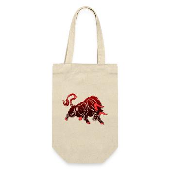 Bull Bull Head Head Logo Steak Beast Gym Horn - Gift Bag for Bottles - nature - Front