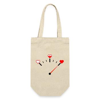 Liebesbarometer Herz Liebe Tankanzeige - Geschenkbeutel für Flaschen - Natur - Vorne